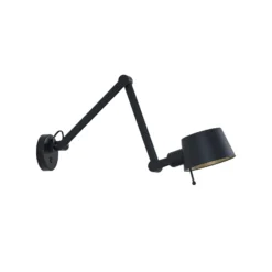 Lucande seinävalaisin Silka, musta, metallia, 9,5 cm korkeus