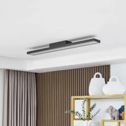 Lucande Smart LED kattovalaisin Leicy musta 10 cm RGB CCT