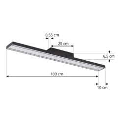 Lucande Smart LED kattovalaisin Leicy musta 10 cm RGB CCT