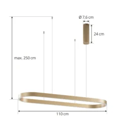Lucande Smart LED-riippuvalaisin Melinay, kulta, CCT, Tuya