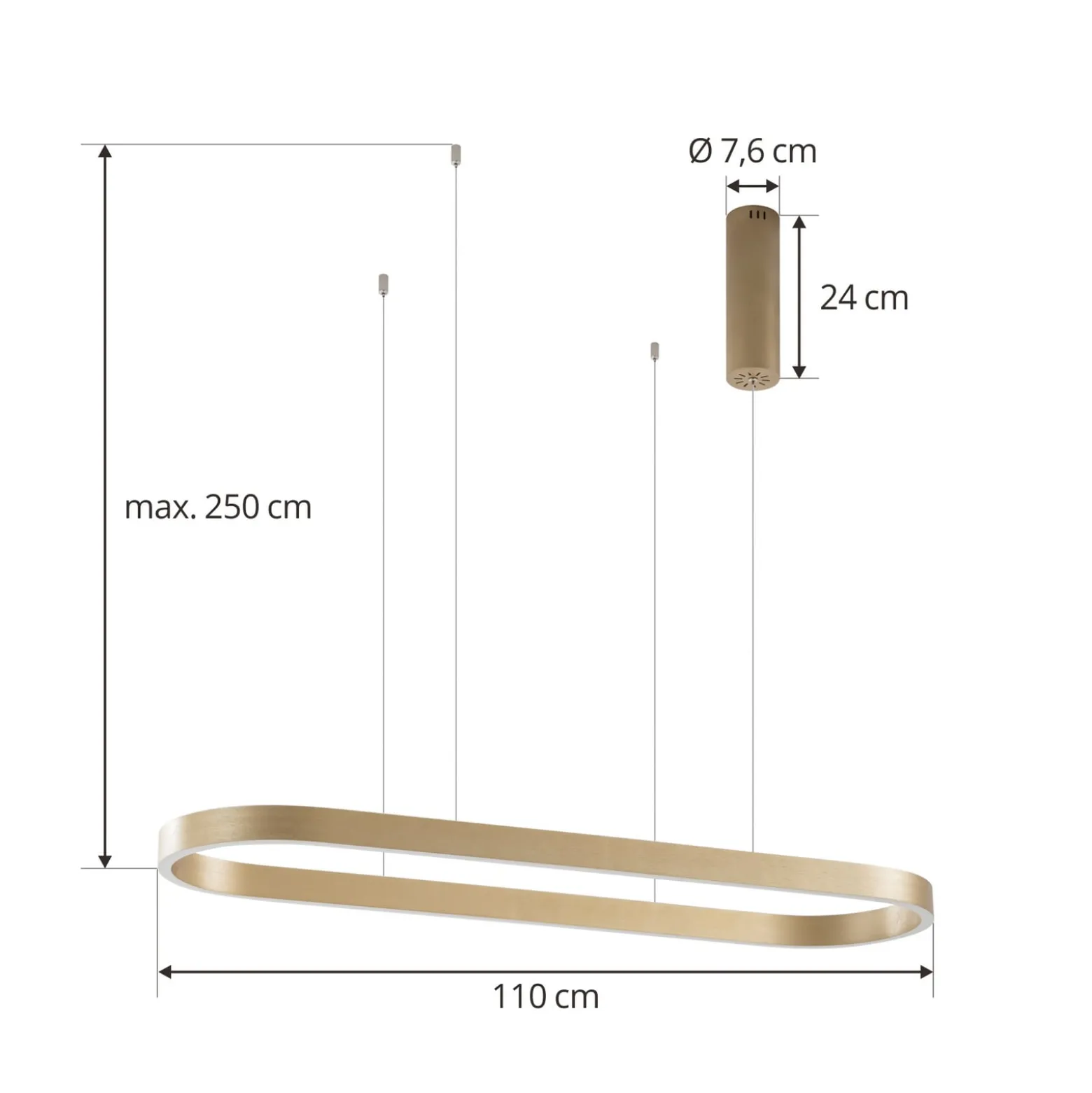 Lucande Smart LED-riippuvalaisin Melinay, kulta, CCT, Tuya