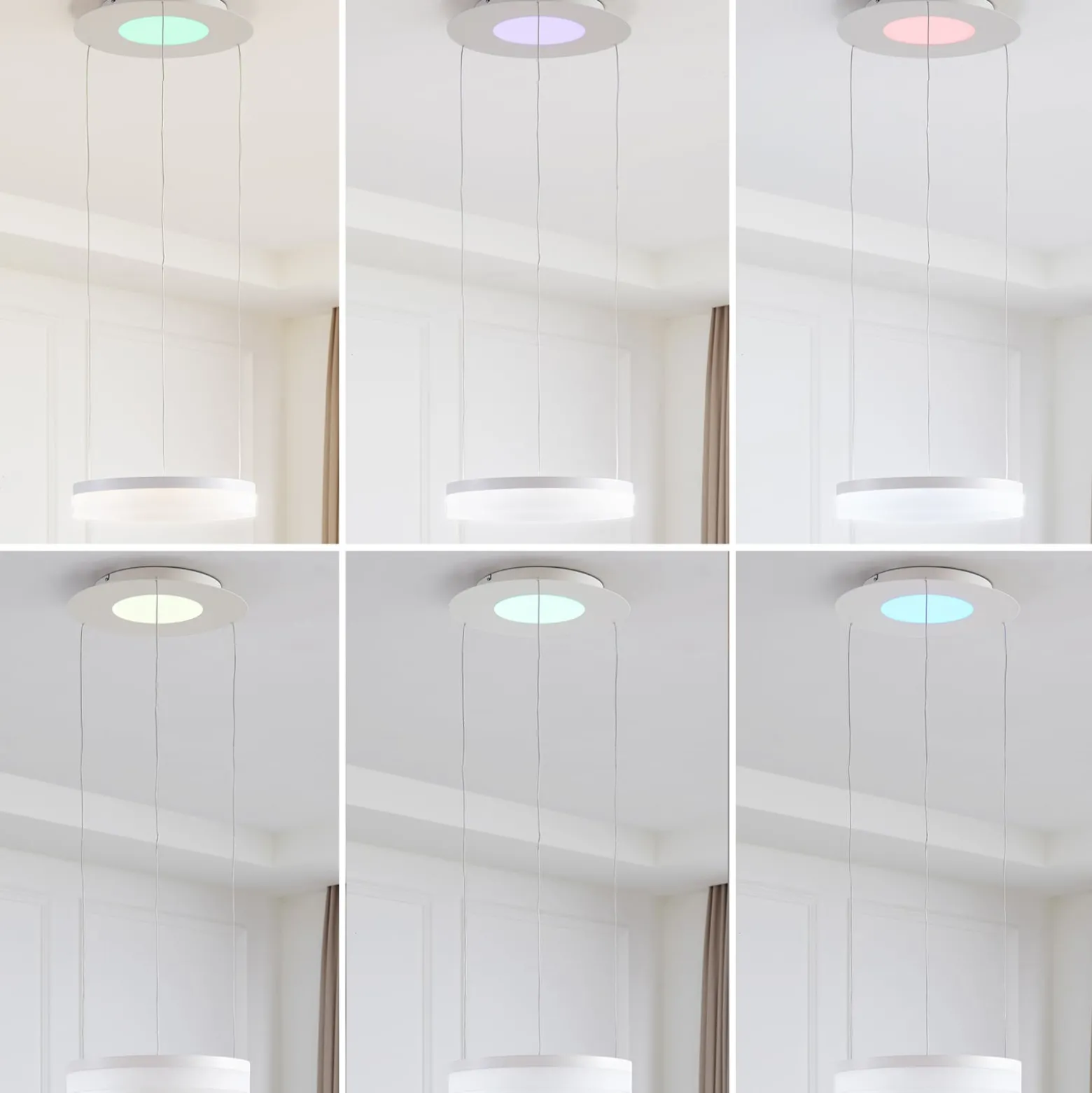Lucande Smart LED-riippuvalaisin Squillo valkoinen Tuya RGBW CCT