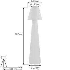 Lucande terassivalaisin Gauri, valkoinen, korkeus 107 cm, IP65