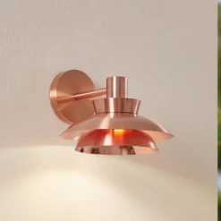 Lucande Thais ulkoseinävalaisin, kuparinen, ruostumaton teräs