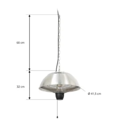 Lucande Theriona -terassilämmitin, hopea, Ø 42 cm, IP24