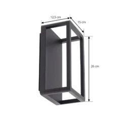 Lucande Thorvid LED-ulkoseinävalaisin, korkeus 26 cm, musta