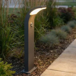 Lucande Timm LED-pylväsvalaisin, anturi, 60 cm, antrasiitti, IP54