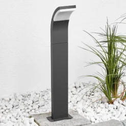 Lucande Timm LED-pylväsvalaisin, 60 cm, antrasiitti, metalli, IP54