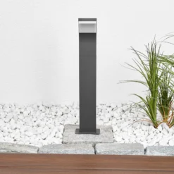 Lucande Timm LED-pylväsvalaisin, 60 cm, antrasiitti, metalli, IP54