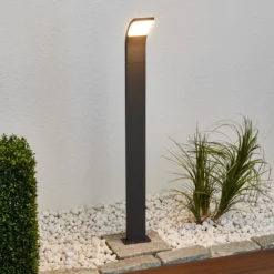 Lucande Timm LED-pylväsvalaisin, 100 cm, antrasiitti, metalli, IP54