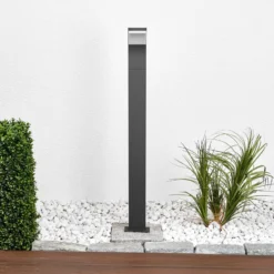 Lucande Timm LED-pylväsvalaisin, 100 cm, antrasiitti, metalli, IP54