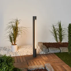 Lucande Tomas LED-projektorilamppu, 75 cm, tummanharmaa, IP54
