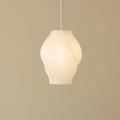 Lucande Tovina-riippuvalaisin, tekstiili, valkoinen, Ø35cm