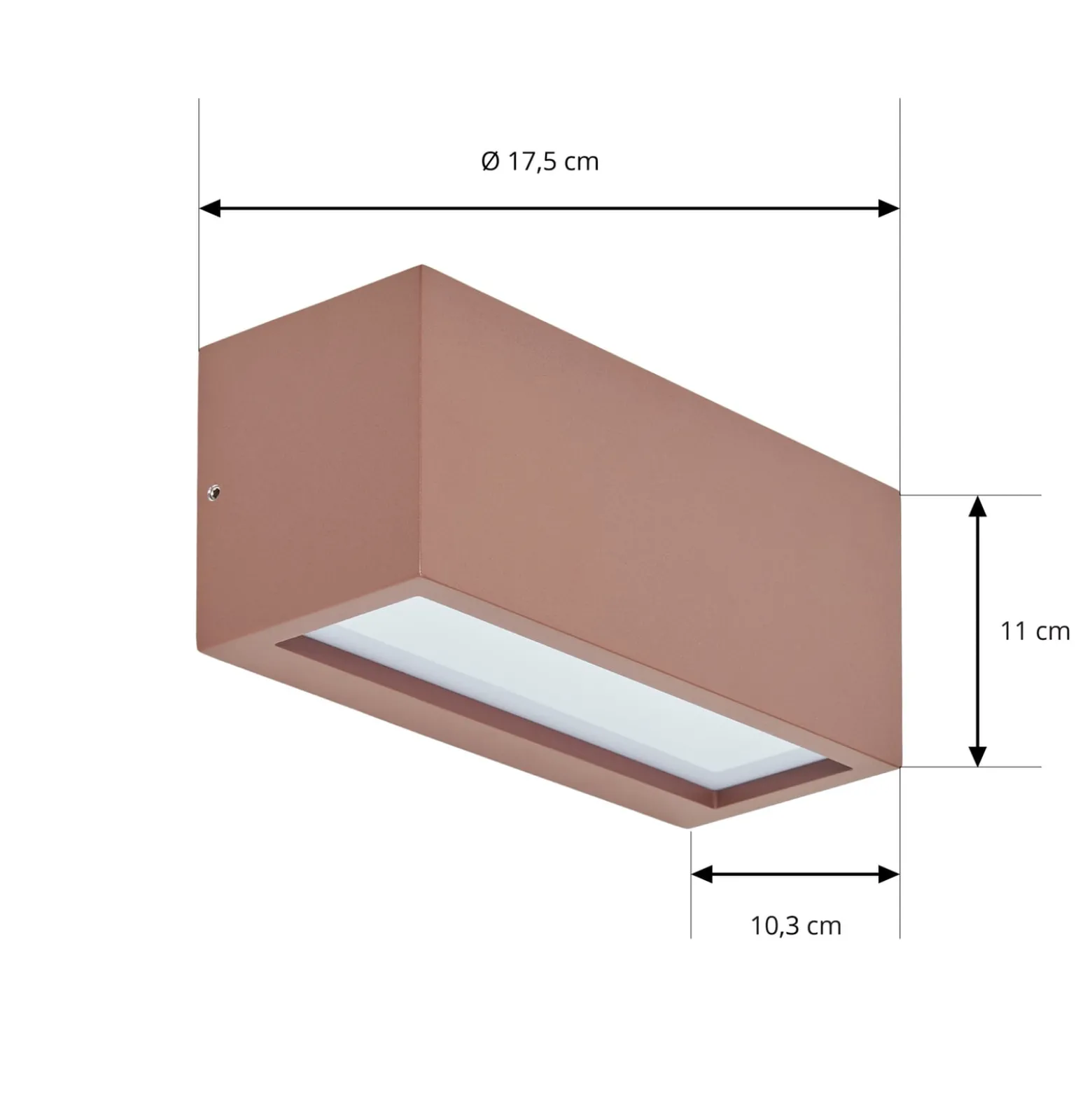 Lucande ulkoseinälamppu Bente, ruosteenvärinen, leveys 25 cm, IP54