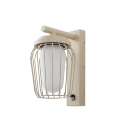 Lucande ulkoseinävalaisin Chandan, 30 cm, beige, anturi, IP44