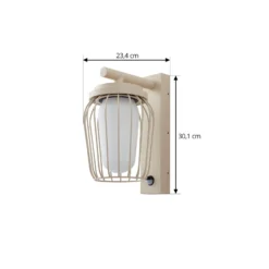 Lucande ulkoseinävalaisin Chandan, 30 cm, beige, anturi, IP44