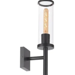 Lucande ulkoseinävalaisin Zanta, korkeus 39 cm, IP54, musta
