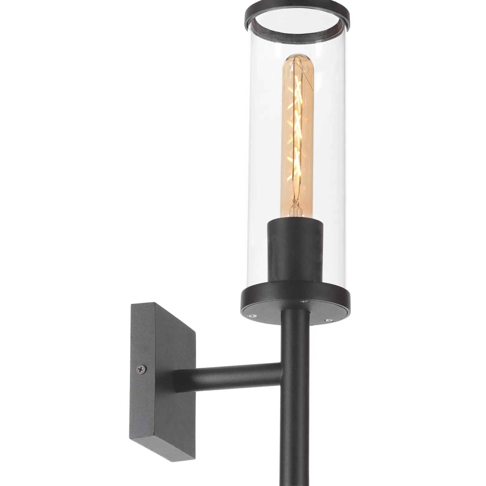 Lucande ulkoseinävalaisin Zanta, korkeus 39 cm, IP54, musta