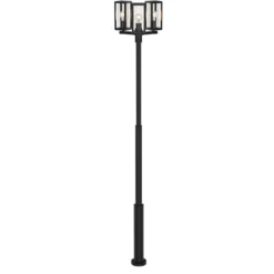 Lucande ulkovalaisin Siveta, 240cm, 3-lamppuinen, musta, E27, IP65