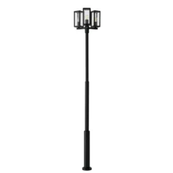 Lucande ulkovalaisin Siveta, 240cm, 3-lamppuinen, musta, E27, IP65