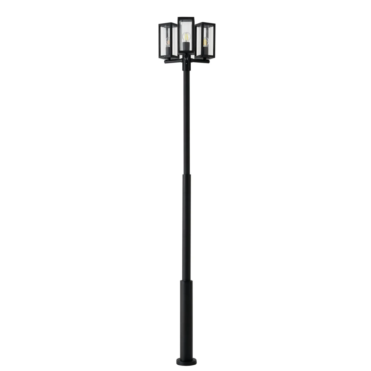 Lucande ulkovalaisin Siveta, 240cm, 3-lamppuinen, musta, E27, IP65