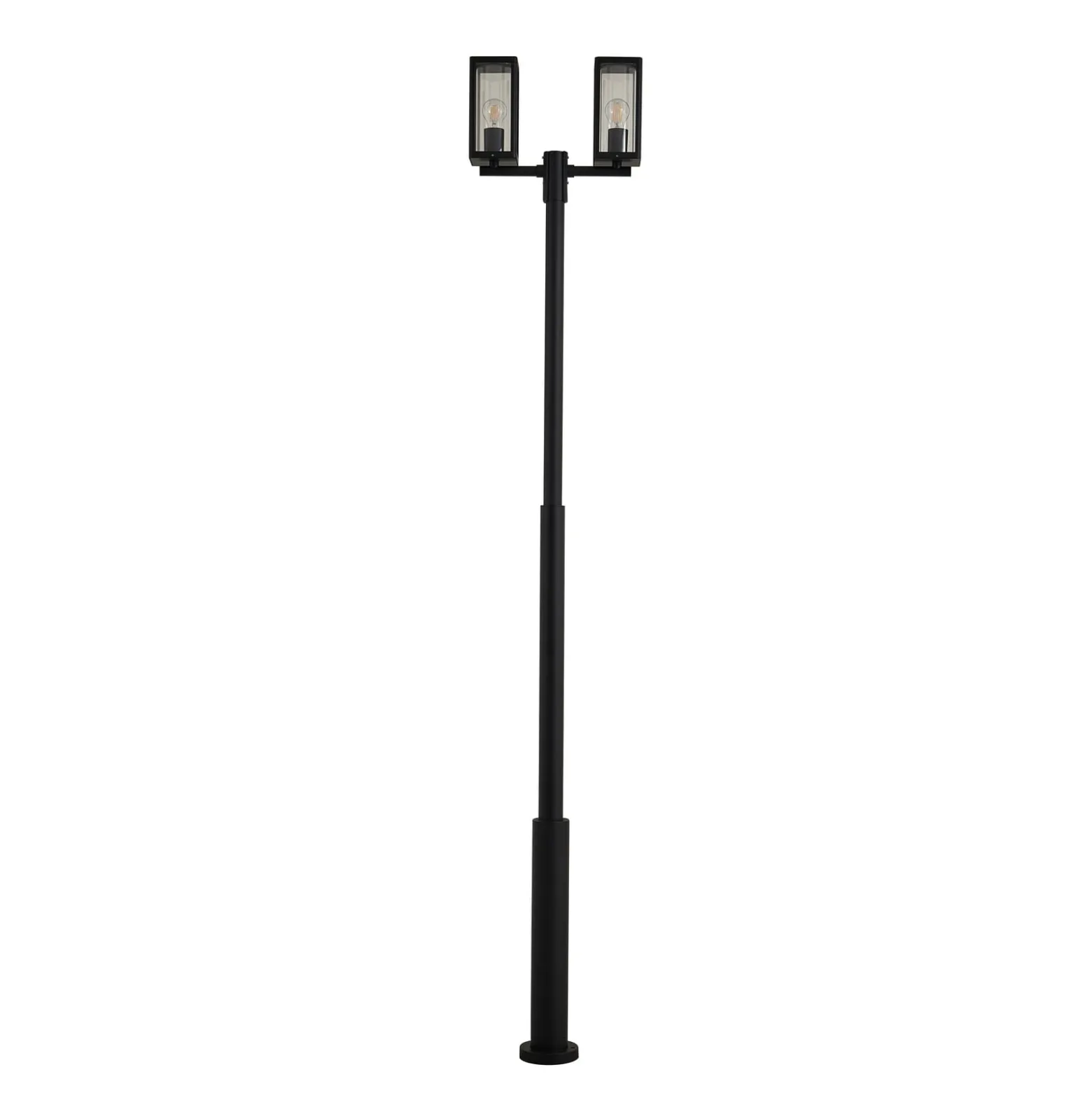 Lucande ulkovalaisin Siveta, 240 cm, 2-lamppuinen, musta, E27, IP65