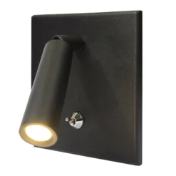 Lukuvalo BL1-LED, uppoasennus/asennus, kytkin, musta