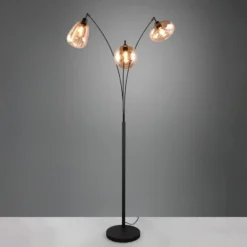 Lumina lattiavalaisin, 3-valo, musta/kamari, lasi