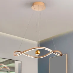 Älykäs LED-riippuvalaisin Romina, Ø 78 cm, kullattu metalli CCT