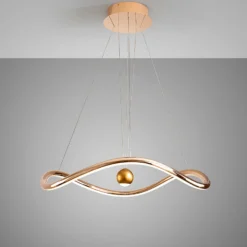 Älykäs LED-riippuvalaisin Romina, Ø 78 cm, kullattu metalli CCT