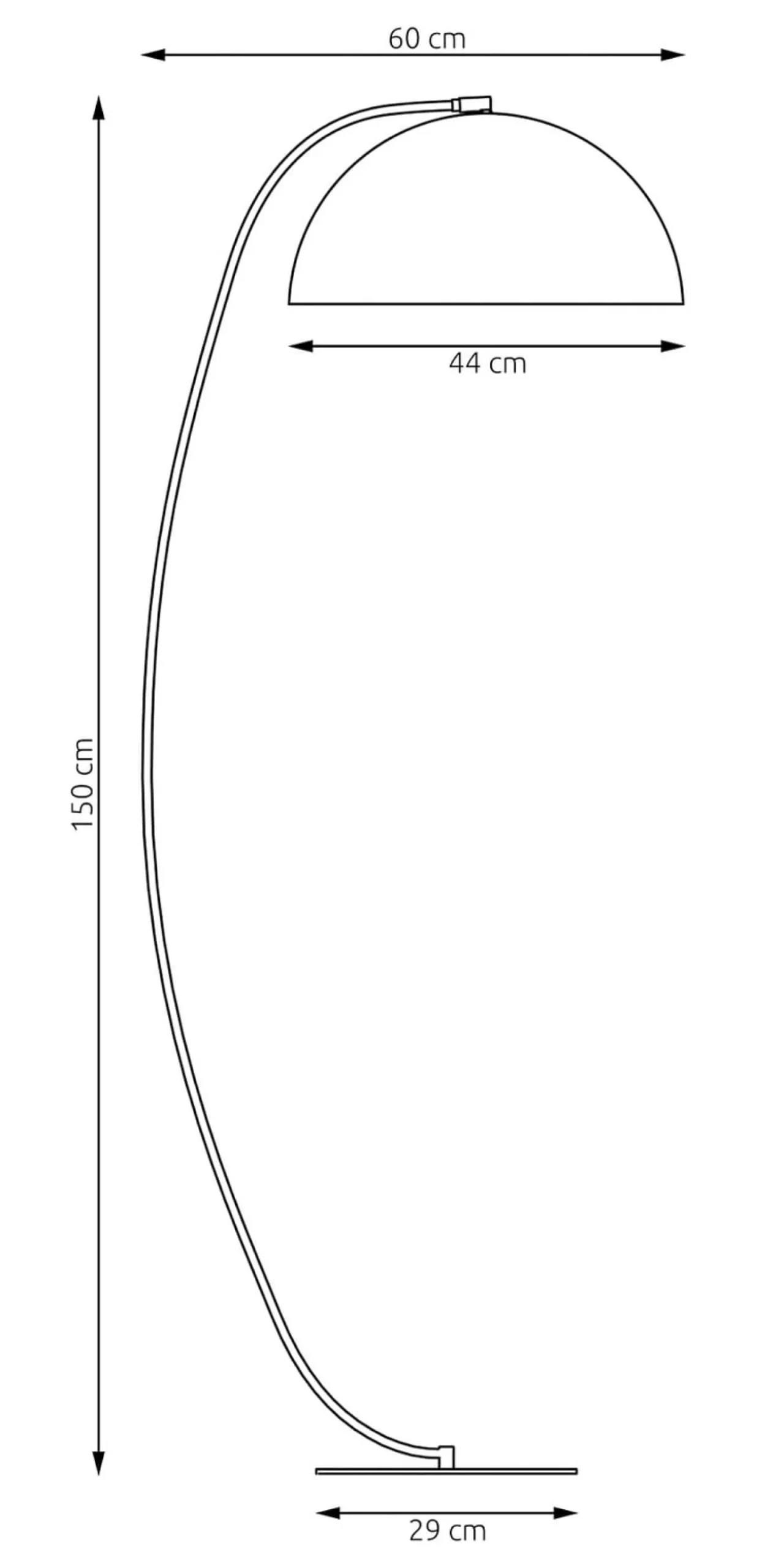 Maavalaisin Arcos, valkoinen, korkeus 150 cm, metalli