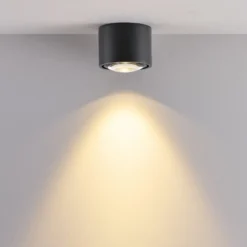 MAG MINI -LED-ulkokattolamppu, musta, Ø 9 cm, CCT-himmennettävä, IP44