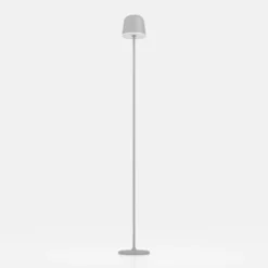 Mannera-L-LED-akku-terassivalaisin, harmaa, korkeus 140 cm, metallia