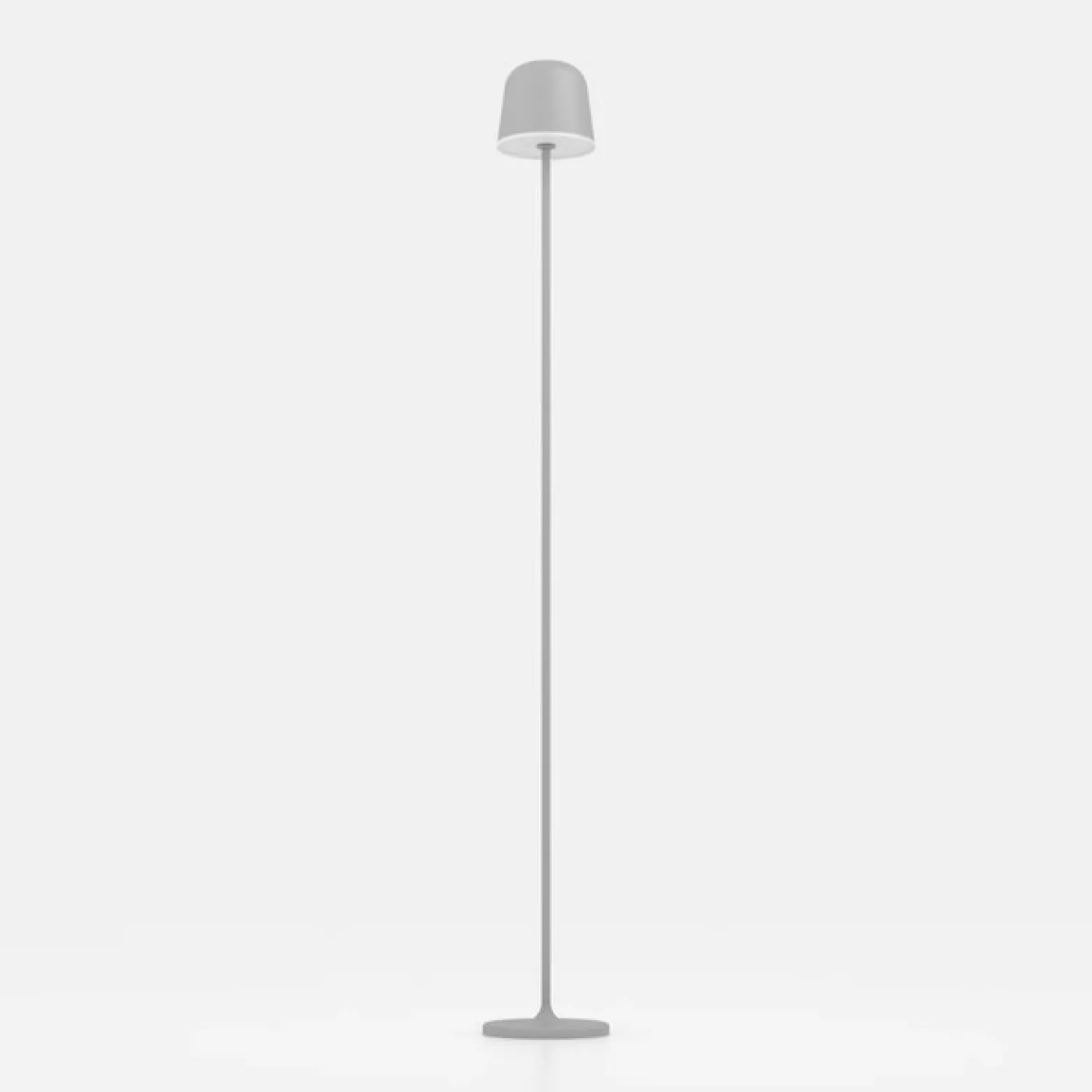 Mannera-L-LED-akku-terassivalaisin, harmaa, korkeus 140 cm, metallia