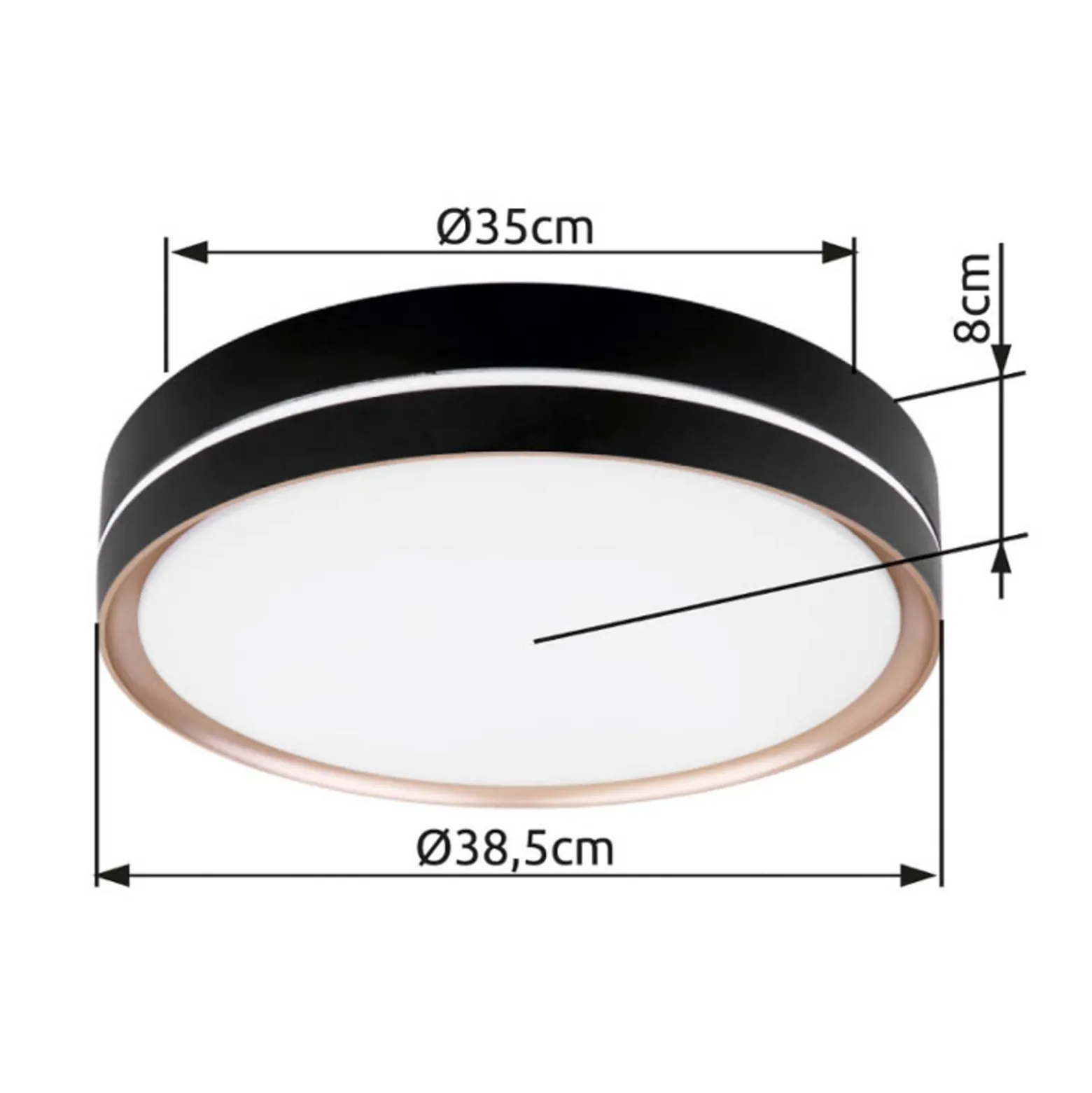 Manni LED-kattovalaisin, Ø 39 cm, musta/bronssinvärinen, CCT