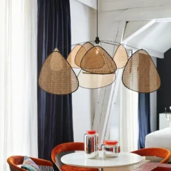 MARKET SET Screen XL -riippuvalaisin, 60 cm, luonnonväri, rottinki