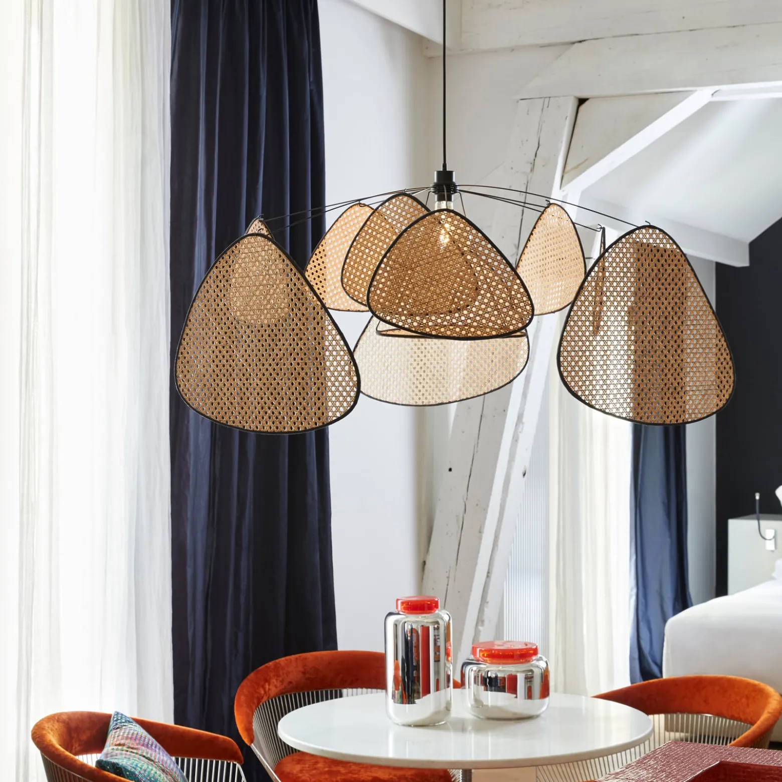 MARKET SET Screen XL -riippuvalaisin, 60 cm, luonnonväri, rottinki