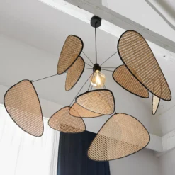 MARKET SET Screen XL -riippuvalaisin, 60 cm, luonnonväri, rottinki