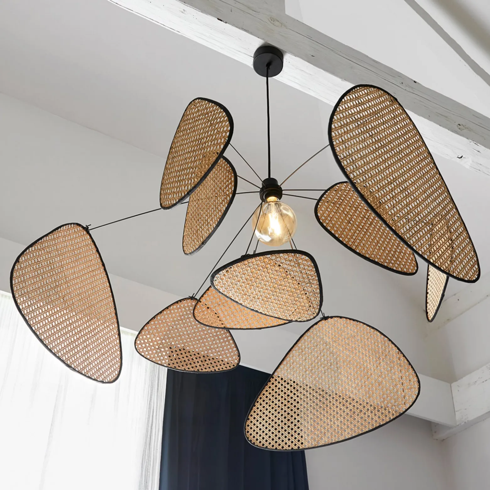 MARKET SET Screen XL -riippuvalaisin, 60 cm, luonnonväri, rottinki