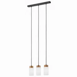 Markus-riippuvalaisin, opaalilasi/tammipuu, pituus 60 cm 3-valo.