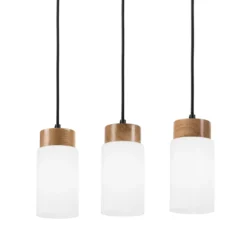 Markus-riippuvalaisin, opaalilasi/tammipuu, pituus 60 cm 3-valo.