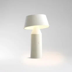MARSET Bicoca-LED-akkupöytälamppu, helmenvalkoinen