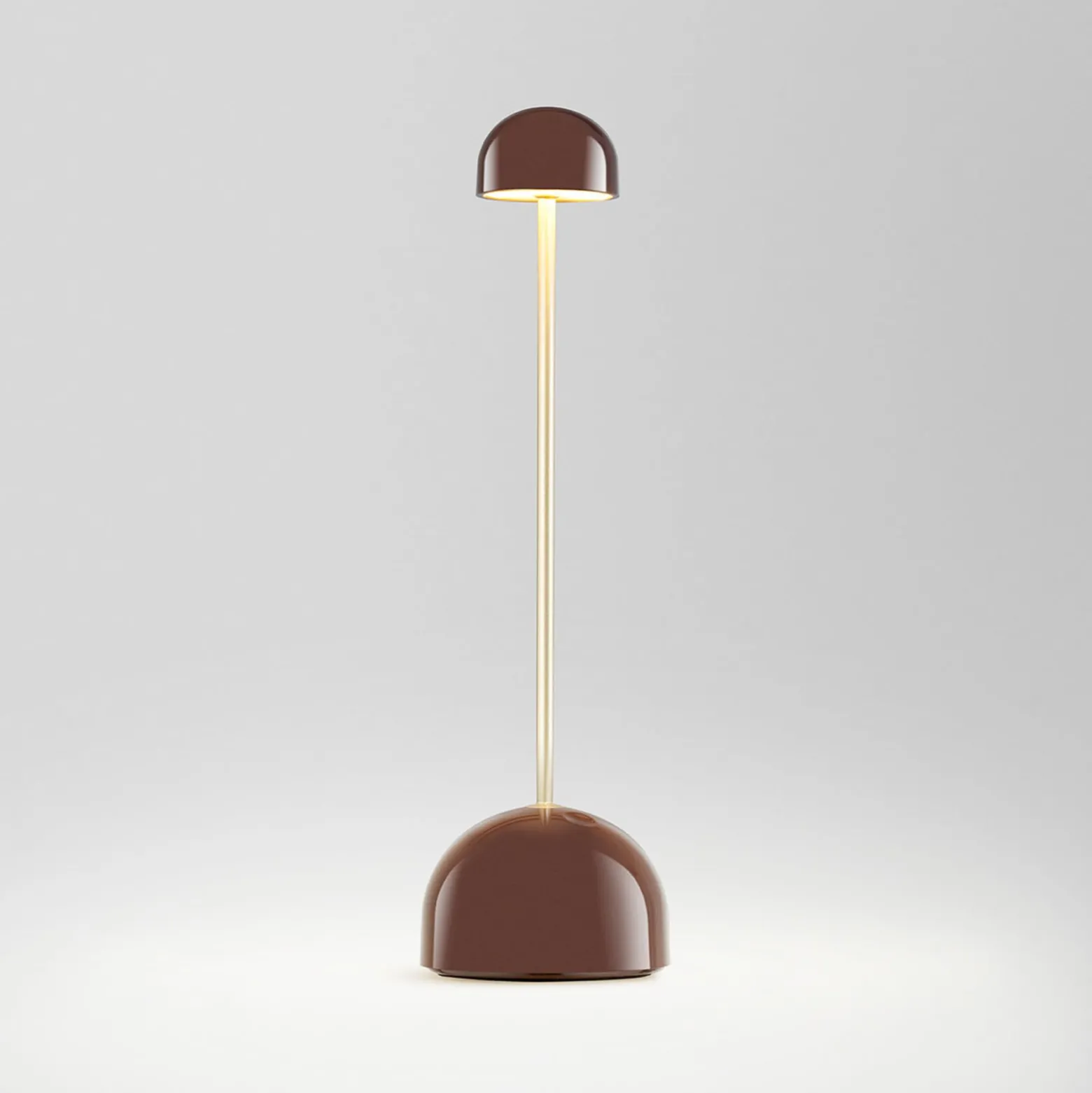 MARSET LED-akkukäyttöinen pöytälamppu Sips, ruskea/kulta, 31 cm, teräs