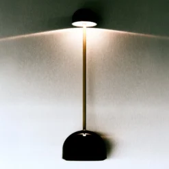 MARSET LED-akkukäyttöinen pöytälamppu Sips, ruskea/kulta, 31 cm, teräs