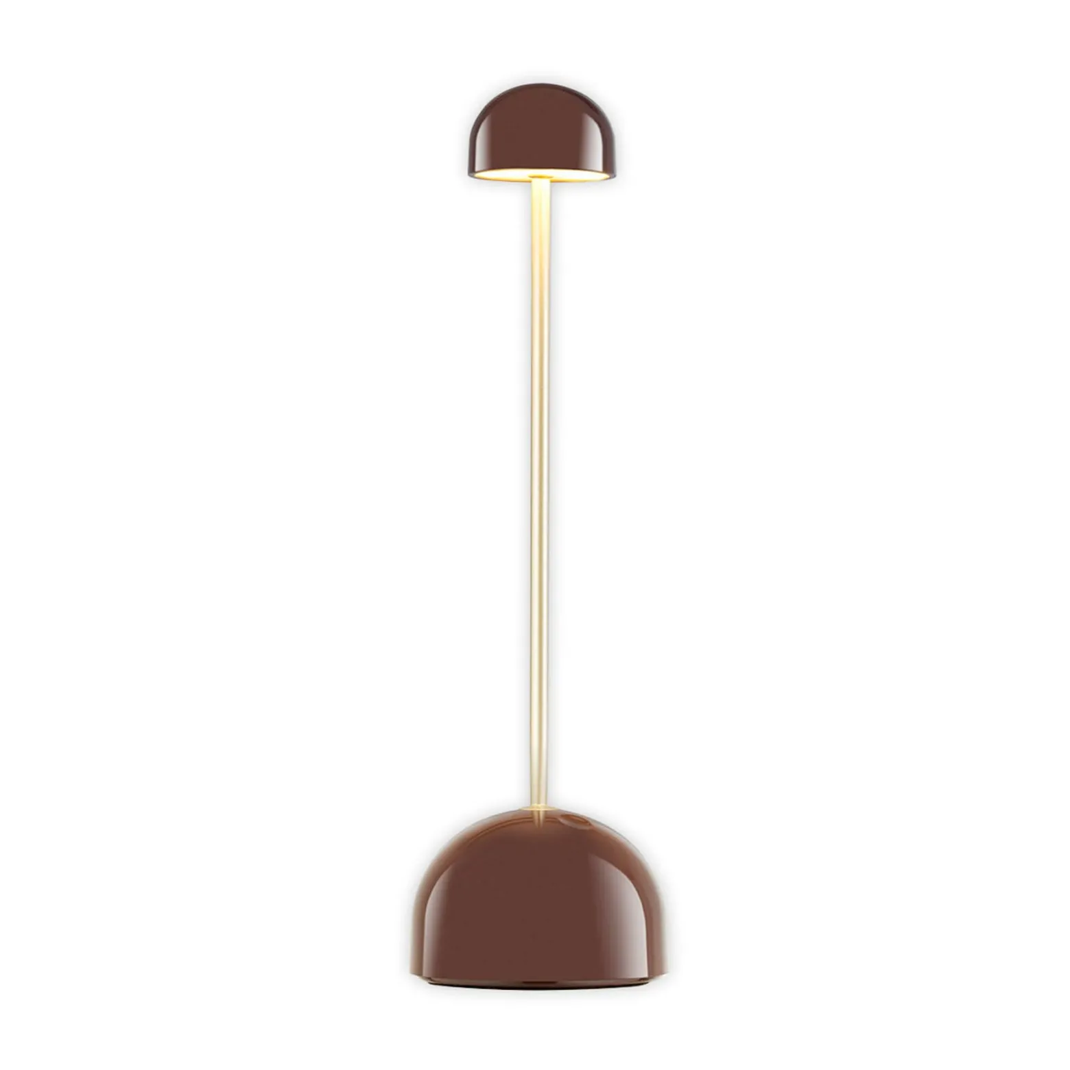 MARSET LED-akkukäyttöinen pöytälamppu Sips, ruskea/kulta, 31 cm, teräs