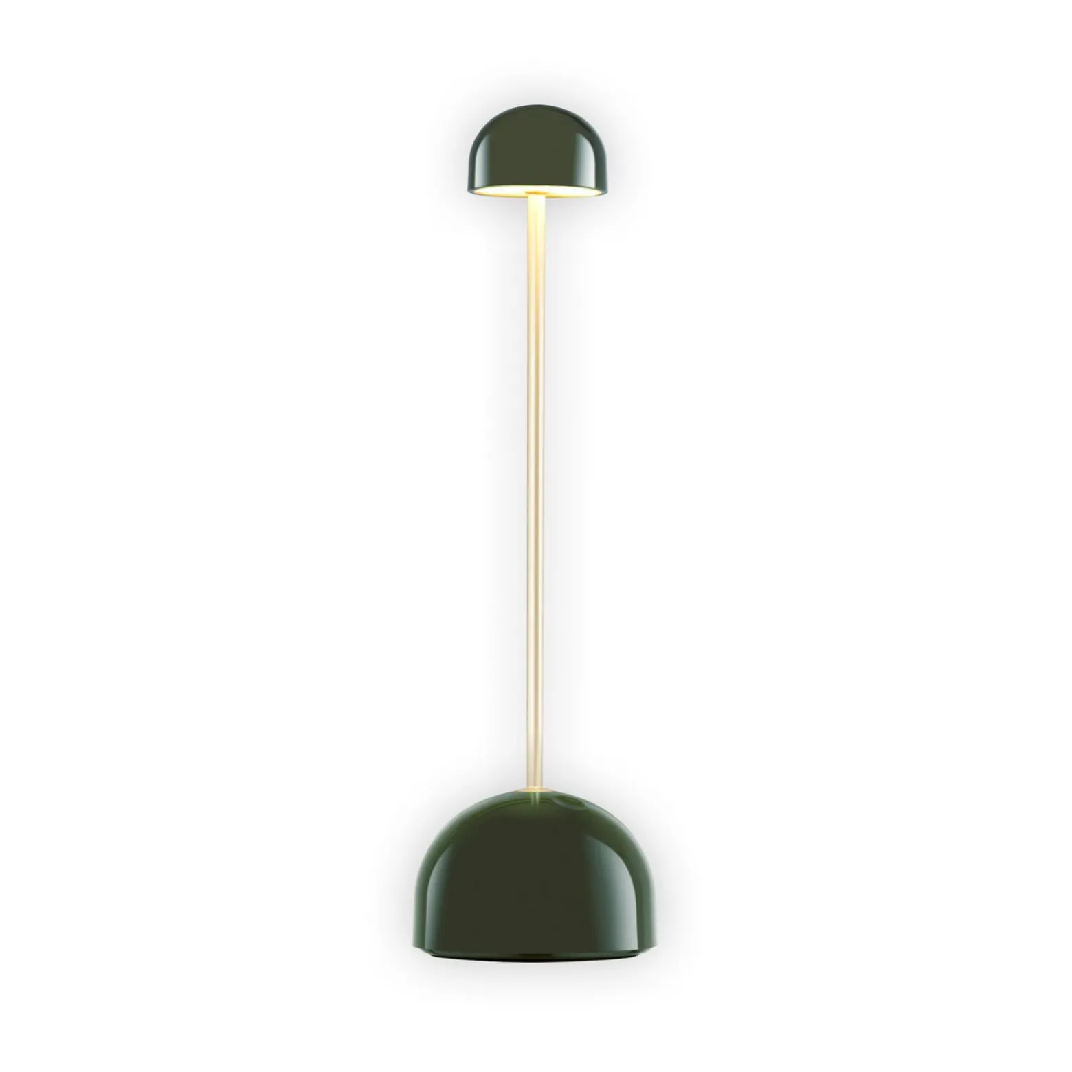 MARSET LED-akkukäyttöinen pöytälamppu Sips, vihreä/kultainen, 31 cm, teräs