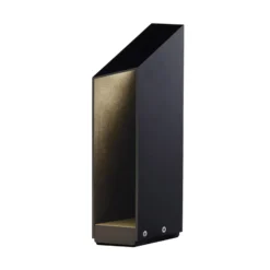 MARSET LED-pollarilamppu Domus, korkeus 37 cm, musta, alumiini