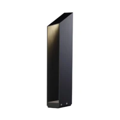 MARSET LED-pollarilamppu Domus, korkeus 55 cm, musta, alumiini