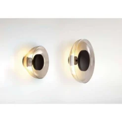 MARSET LED-seinävalaisin Aura Plus Ø 25 cm On/Off, läpikuultava
