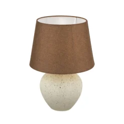 Masai-pöytävalaisin, kerma/ruskea, korkeus 46,5 cm, keramiikka/pellava